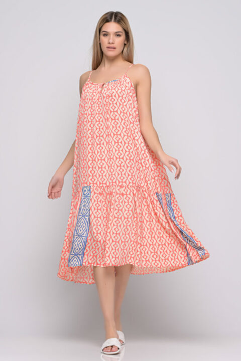 Caterina spaghetti dress saree silk