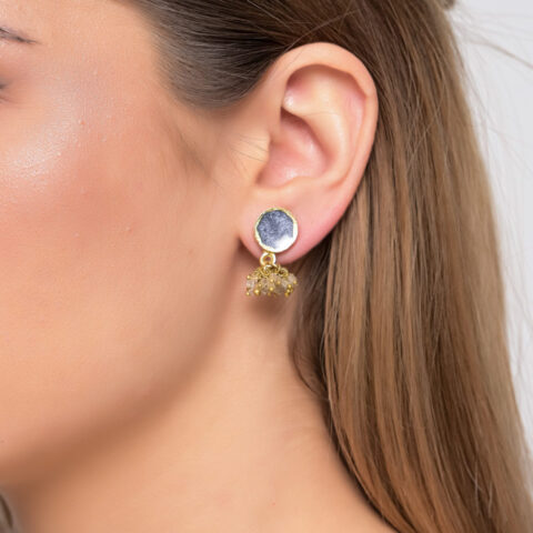 Small Earrings with 1 brass bead