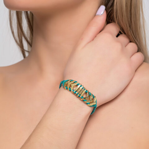 Brass fish tail bracelet with colors