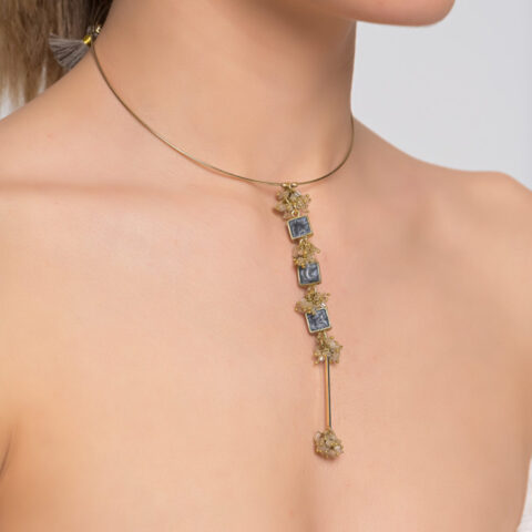 Brass chocker with grey enamel