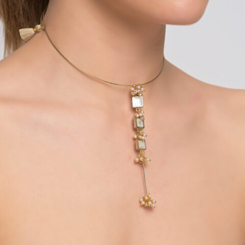 Brass chocker with white enamel