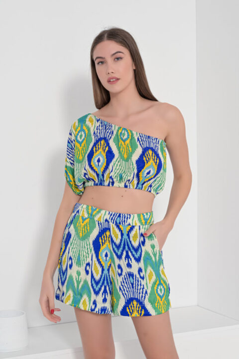 Olivia set blue ikat