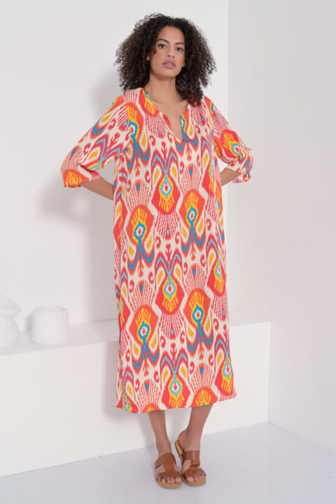 Titli Caftan Ikat red