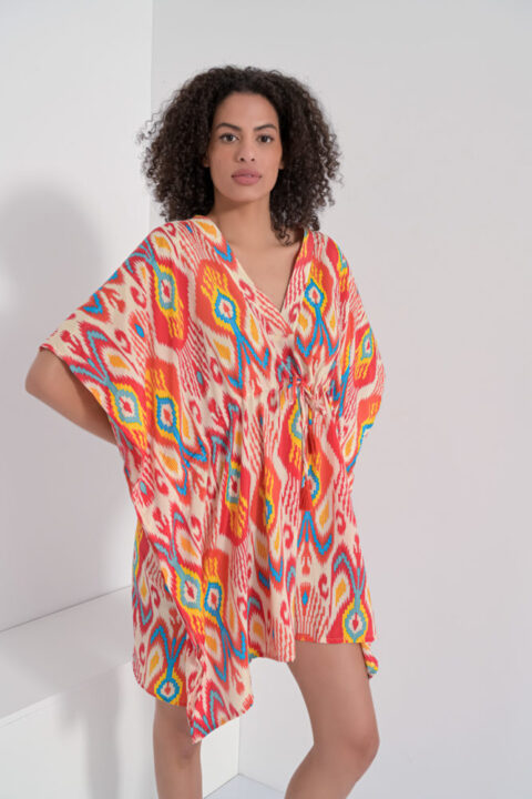1807 Durga Caftan short ikat red
