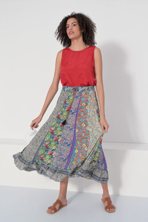 Chameleon frill skirt patchwork 05