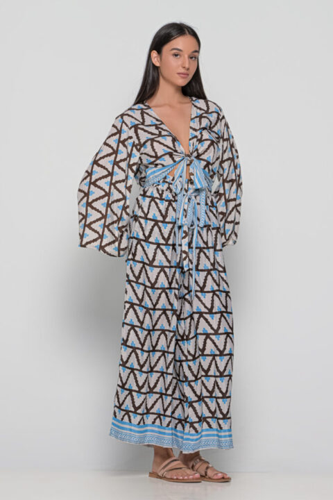 Οζακα σετ παντελόνι και κρουαζέ τοπ γκρι ζικ ζακ