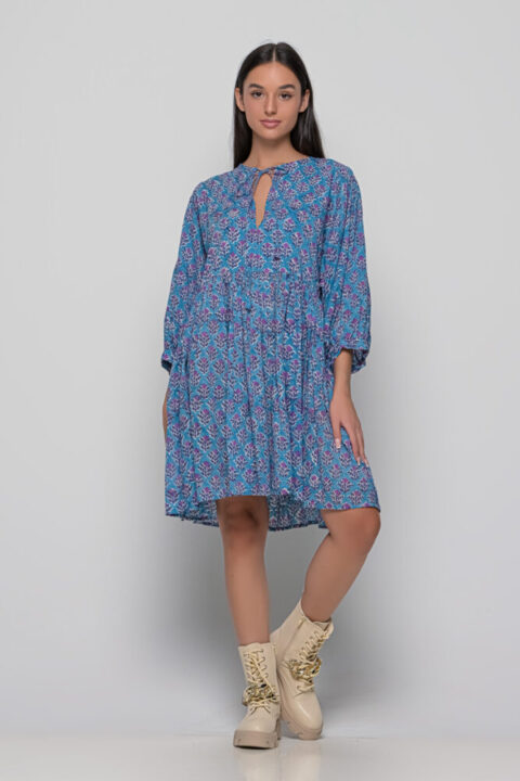 00640 Mini kori dress oversized blue