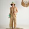 Jumpsuit cotton brown beige