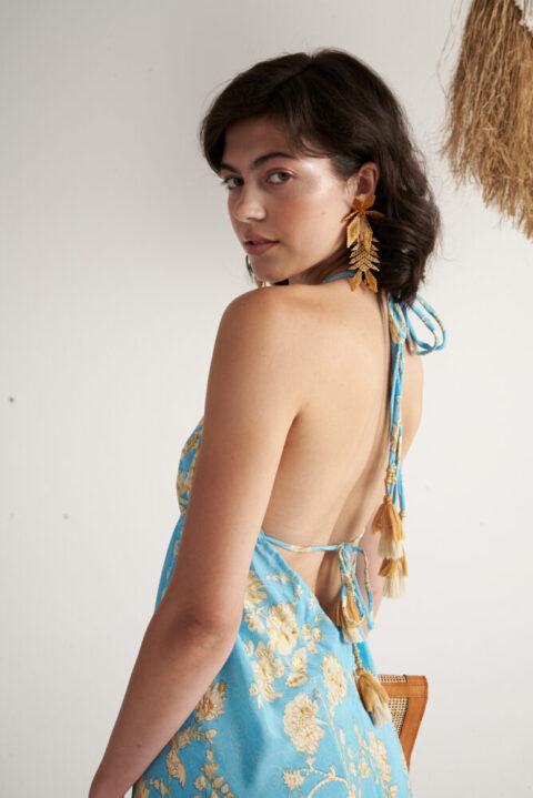 Handmade beaded earrings flower shape