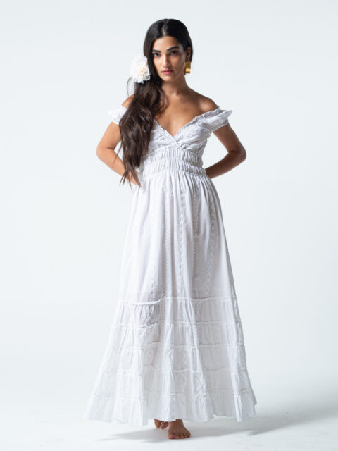 Φόρεμα Μαλιμπού με κέντημα