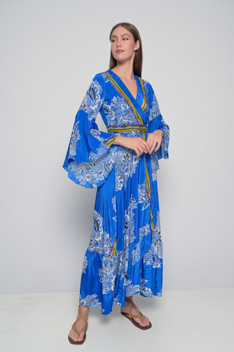 Aphrodite wrap Dress Aegean Blue