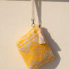 woven clutch Mexico yellow
