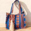 woven bag blue orange