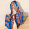 woven bag blue orange