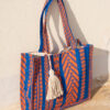 woven bag blue orange