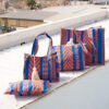 woven bag blue orange