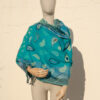 A very soft woolen shawl with handmade embroidery