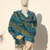 A very soft woolen shawl with handmade embroidery