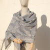 A very soft woolen shawl with handmade embroidery