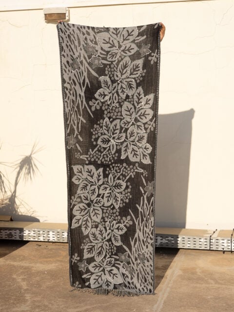 A very soft woolen shawl with handmade embroidery