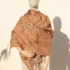 A very soft woolen shawl with handmade embroidery