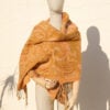A very soft woolen shawl with handmade embroidery