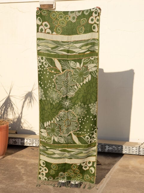 A very soft woolen shawl with handmade embroidery