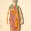 A very soft an elegant shawl in yellow color with multicolor details.