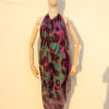 A very soft an elegant shawl in purple color with multicolor details.