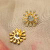 Handmade long gold plated earrings from India