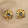 Handmade long gold plated earrings from India