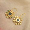 Handmade long gold plated earrings from India