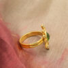 Handmade long gold plated earrings from India