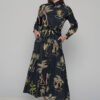 Feel free and totally cool in your soft feminine energy with the shirt button dress banana black.