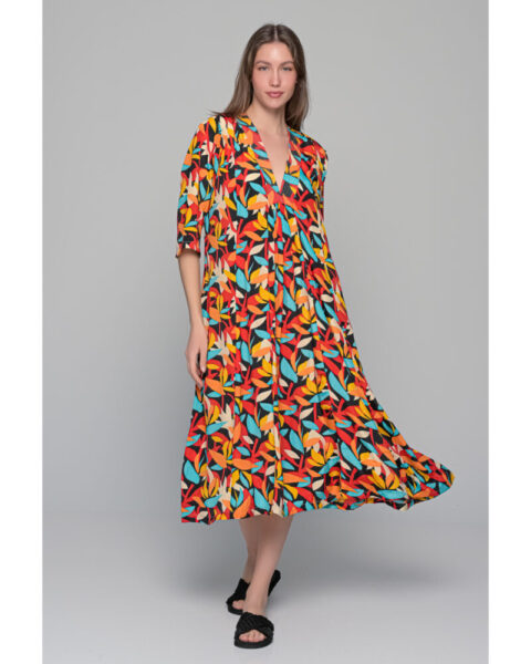 Marsha dress saree silk black leaf