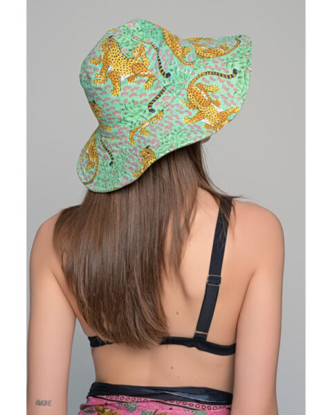Fabric hat lion light green