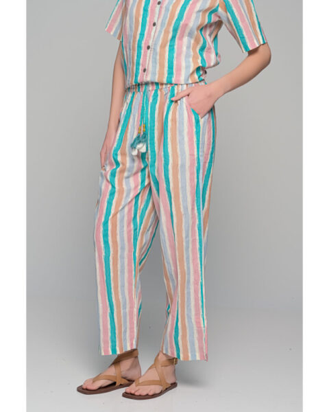 Cotton trousers stripes