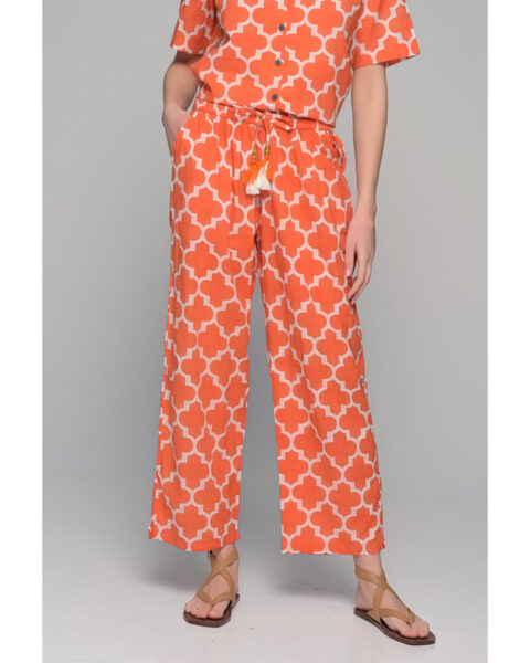 Cotton trousers orange temple