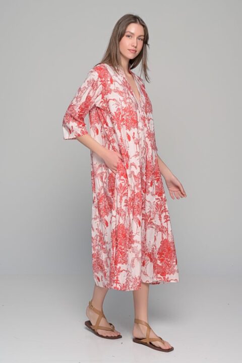 Marsha Caftan Dress forest red