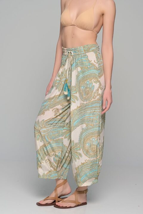 Baggy trousers wave turquoise