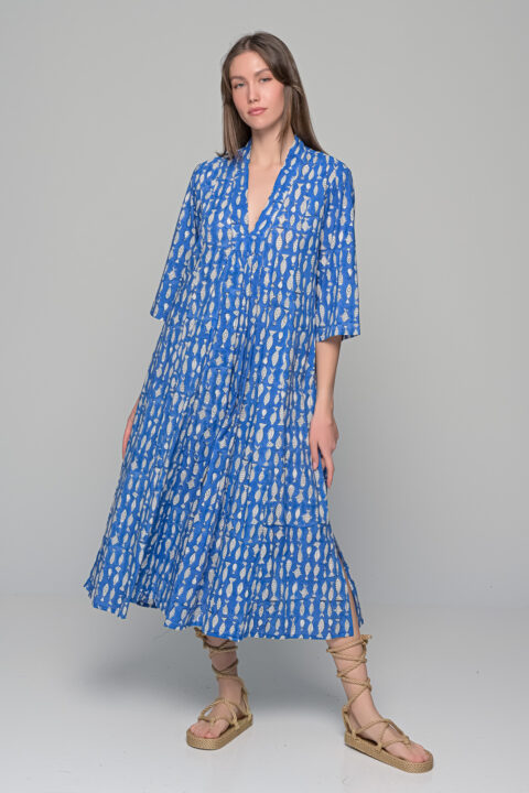 Καφτάνι φόρεμα Marsha μπλε ψάρι