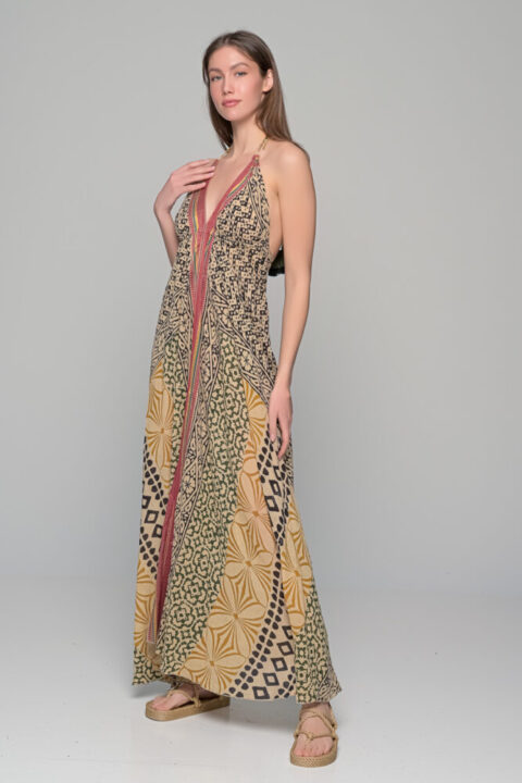 Open back long dress multicolor 03