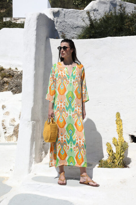 Titli Caftan Ikat orange