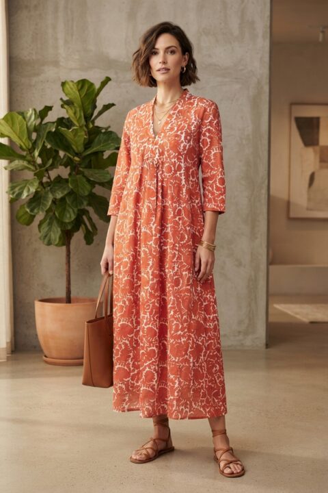 Marsha Caftan Dress canela