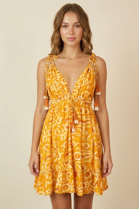 Lilith short dress dabu orange