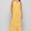 Samos Dress in yellow Margaret print maxi style