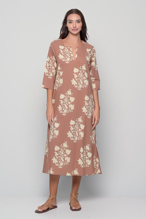 Titli Caftan in cotton Palladio print, free size