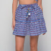 Lolita Mini Skirt in blue Flag handmade block print with adjustable waist