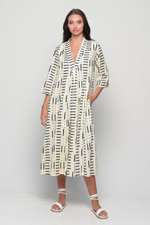 Marsha white africa Cotton Midi Dress – Resortwear Kaftan