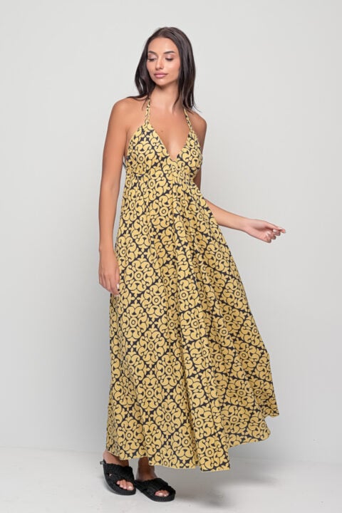 Open Back Cotton Maxi Dress